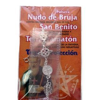 Pulsera plata Nudo de Bruja San Benito Tetragramatón
